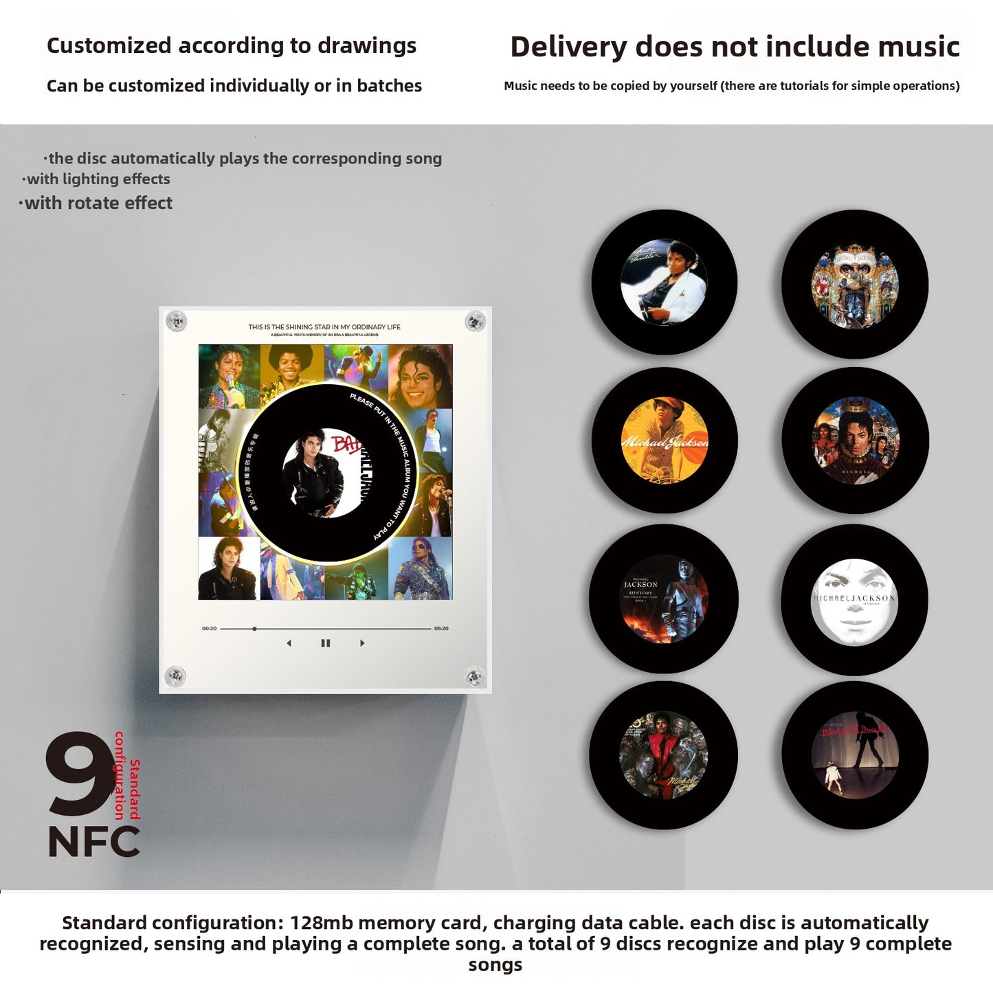 Customizable NFC Refrigerator Night Light with Music Player