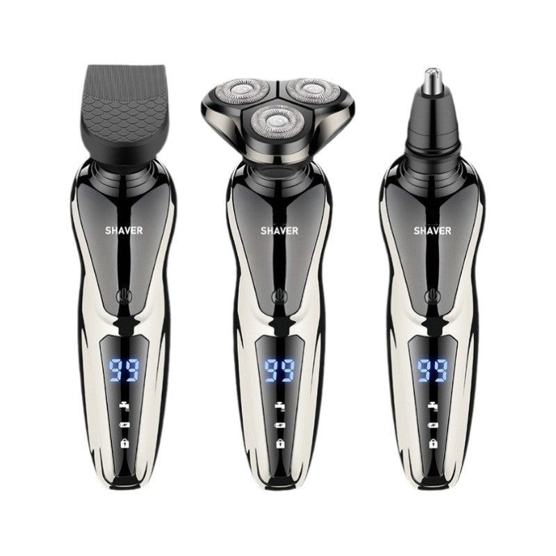 LCD Display Electric Shaver Three-in-One Set