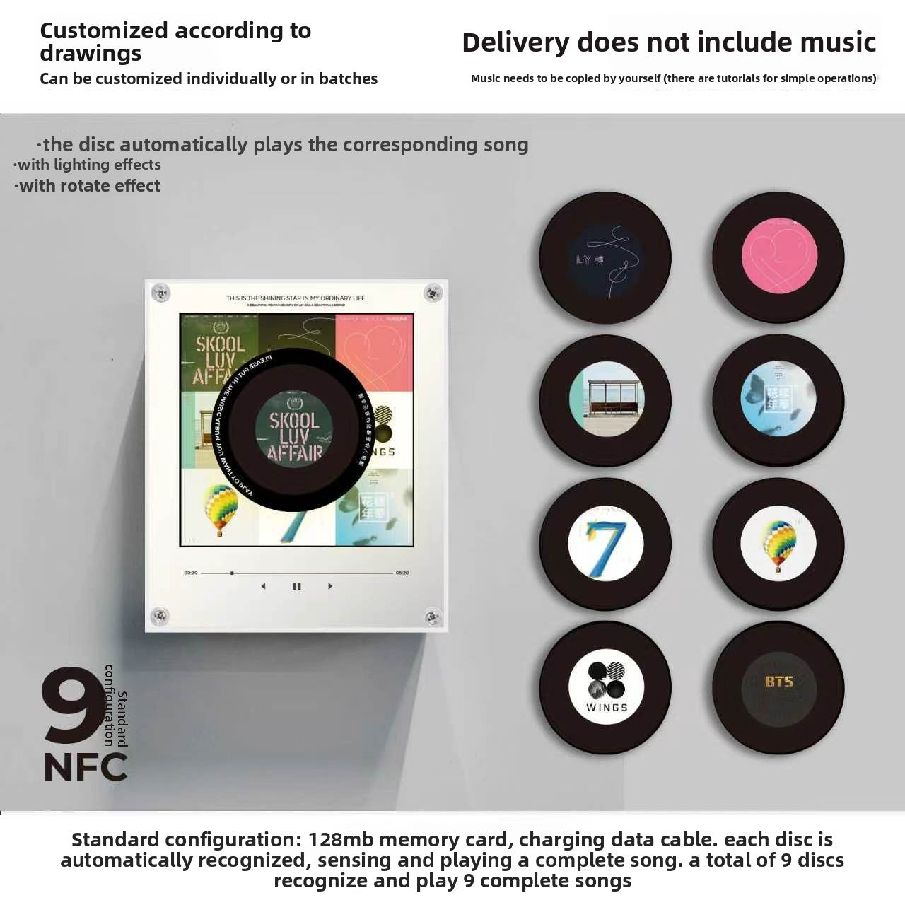 Customizable NFC Refrigerator Night Light with Music Player