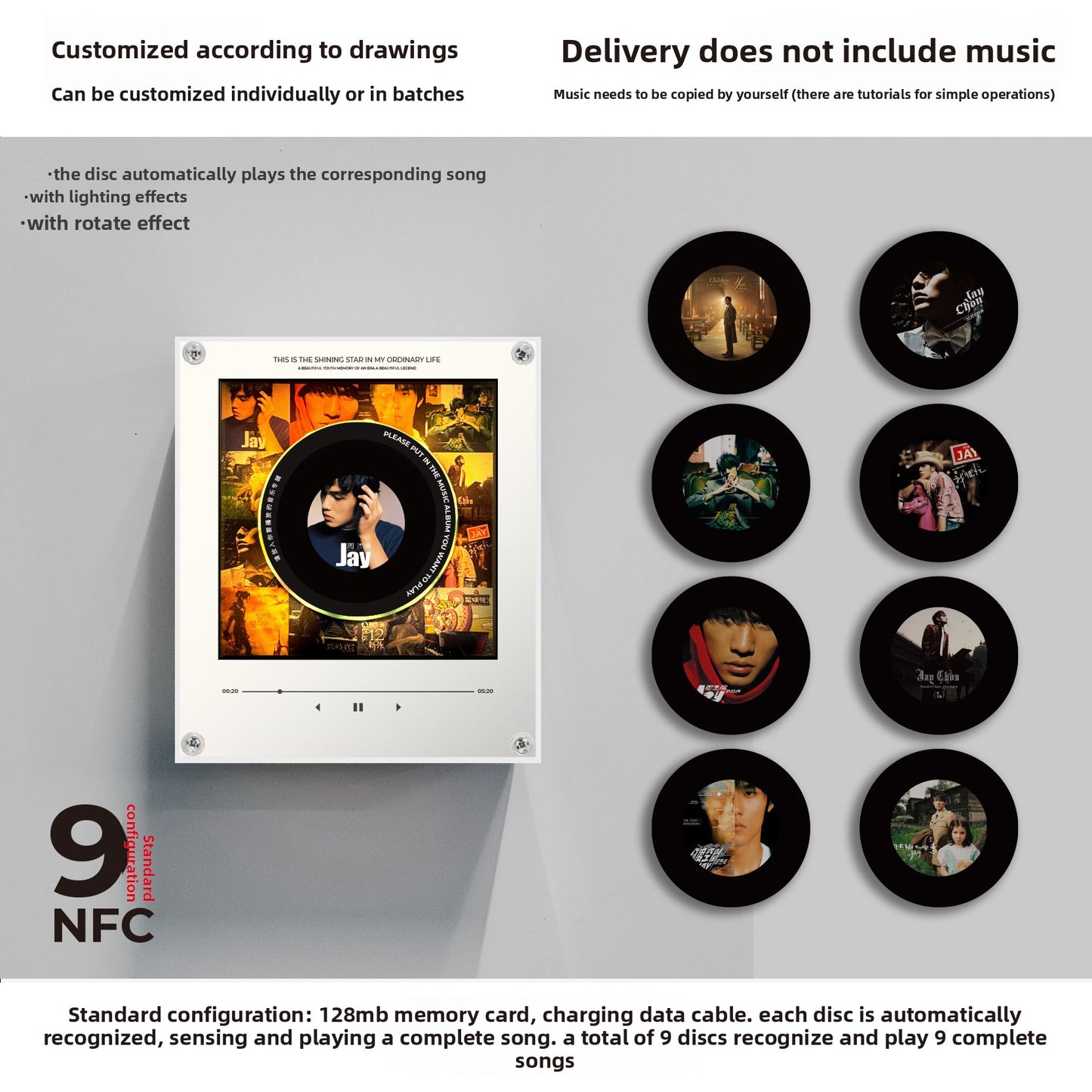 Customizable NFC Refrigerator Night Light with Music Player