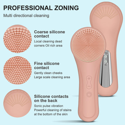 Electric Facial Cleansing Device with Vibration Massage
