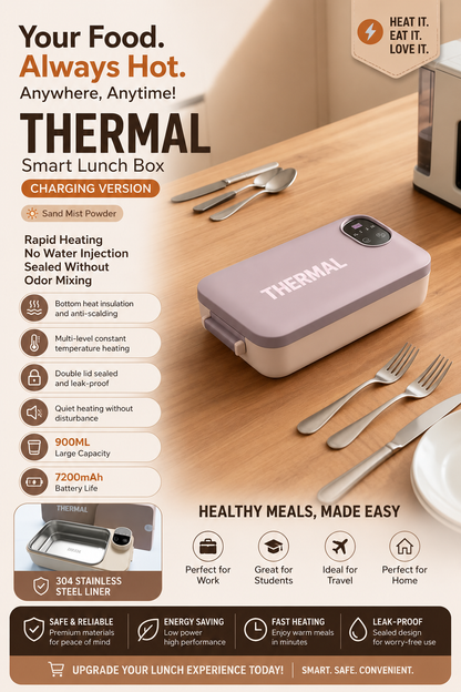 Rechargeable Electric Heating Lunch Box – 304 Stainless Steel