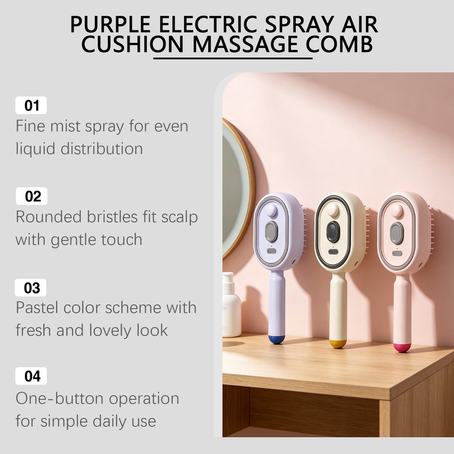 Electric Spray Airbag Massage Comb