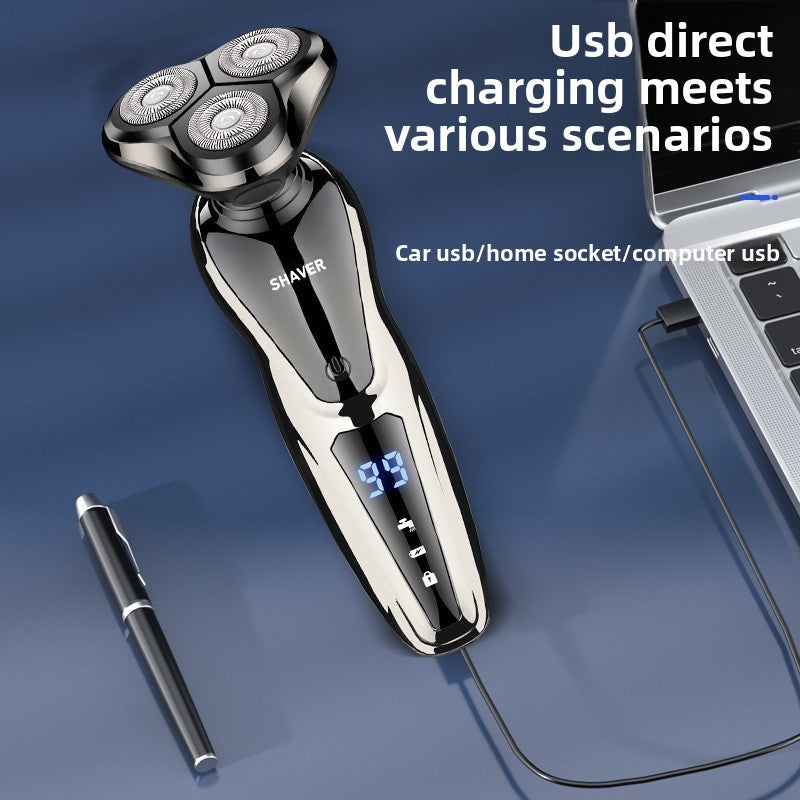 LCD Display Electric Shaver Three-in-One Set