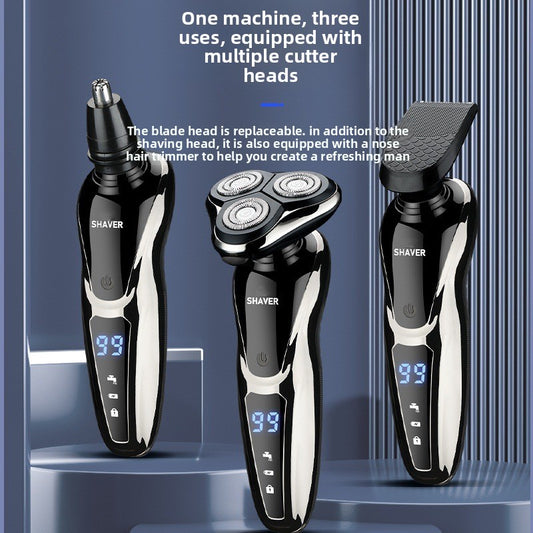 LCD Display Electric Shaver Three-in-One Set