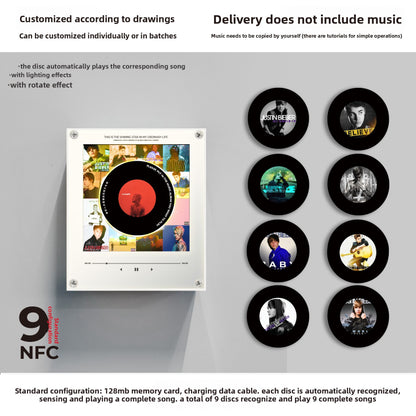 Customizable NFC Refrigerator Night Light with Music Player